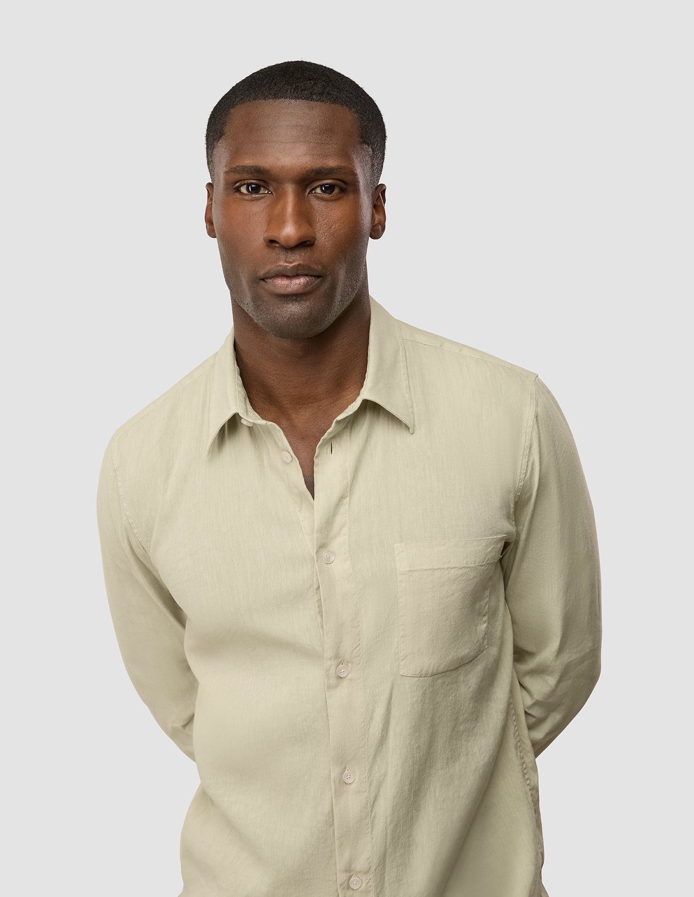 Refined Linen Long Sleeve Shirt Soft Sand
